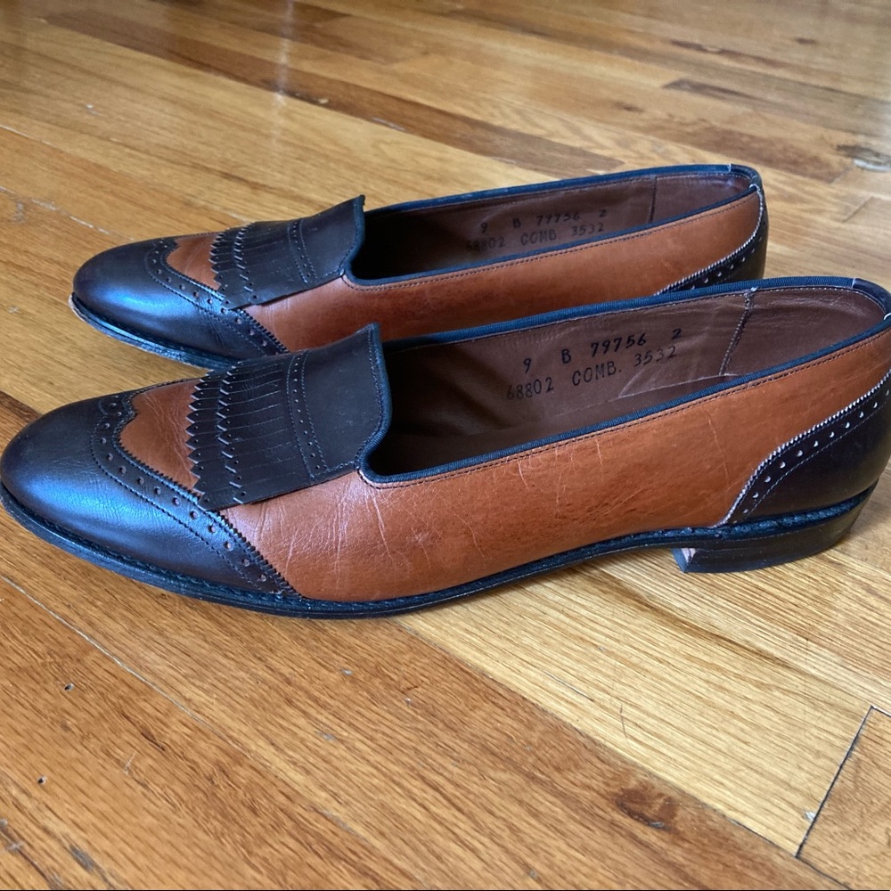 Allen Edmonds Radcliffe Loafer Shoes size 9B Cognac Brown 2-time Leather
